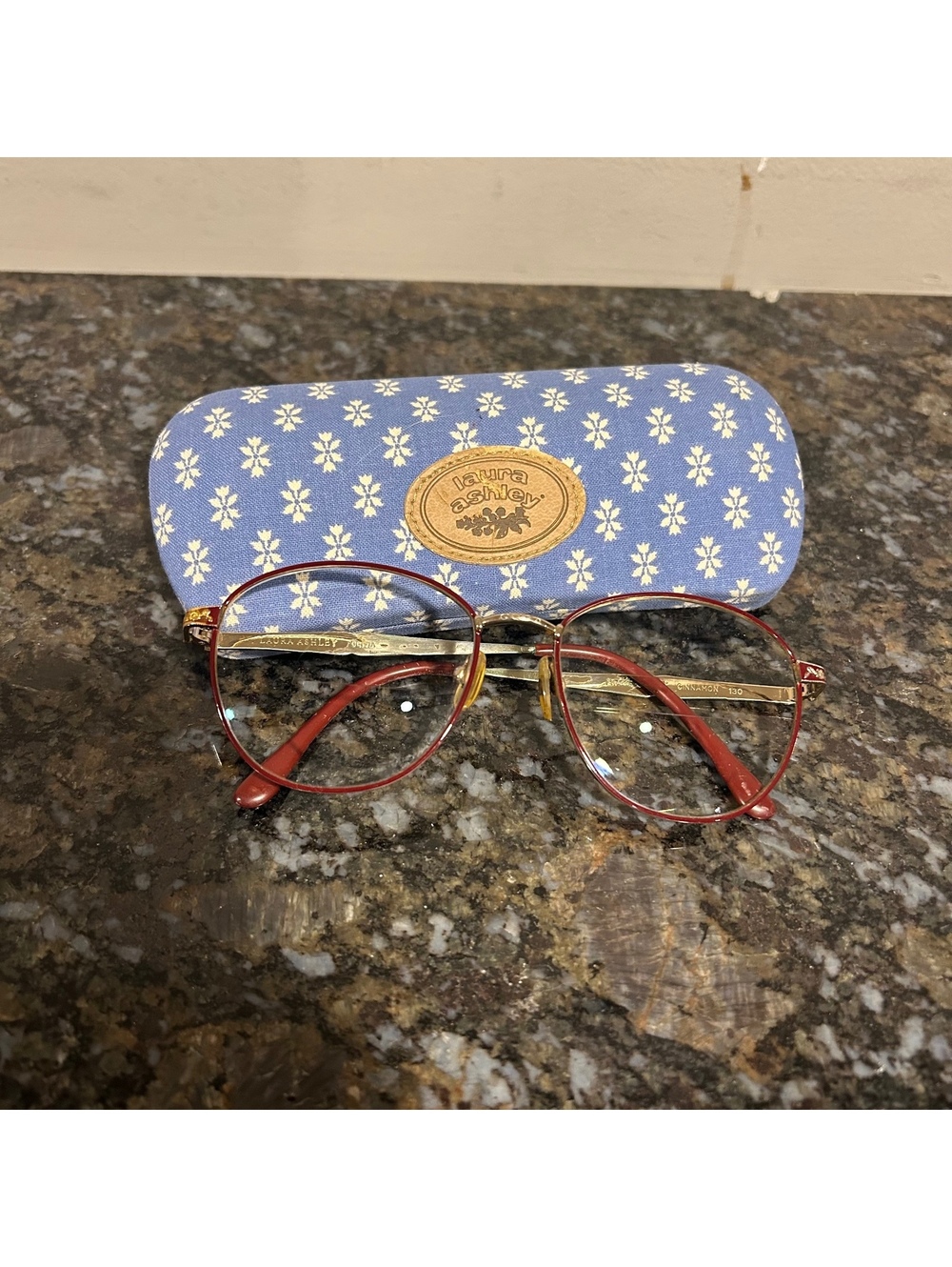 Vintage Laura Ashley Glasses with Case Womens Japan Cinnamon